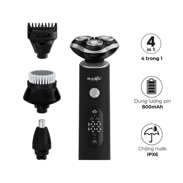 Máy tỉa lông Magic Eco Pro 40 800mAh – Máy cắt tóc và tỉa lông đa năng kèm 4 phụ kiện